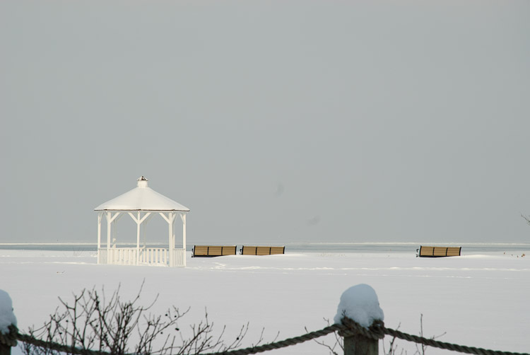 Snowy gazebo