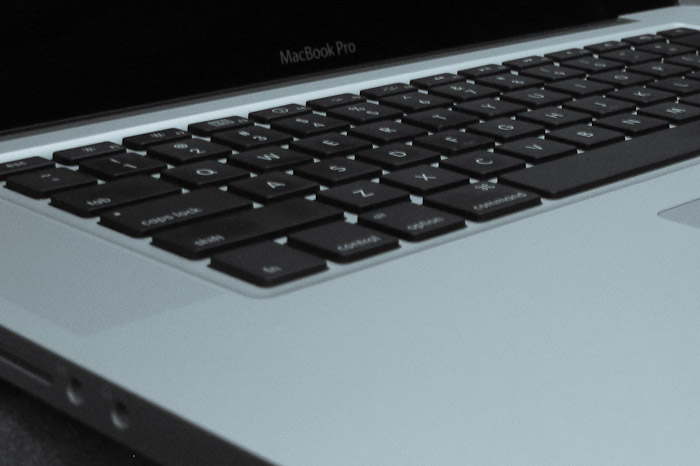 View of laptop keyboard